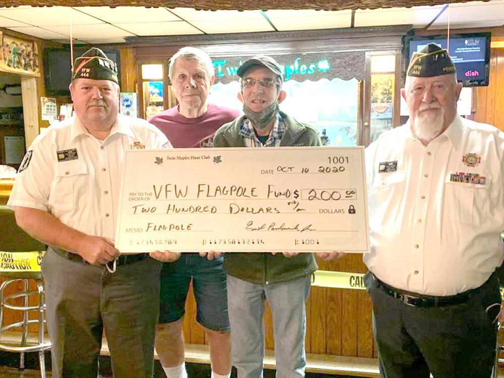 Twin Maples Hunt Club donates to Derry VFW flagpole fund